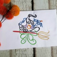 Swirly Witch Hat Machine Embroidery Design